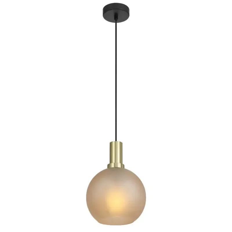 patino round glass pendant light amber smoke green 3 sizes