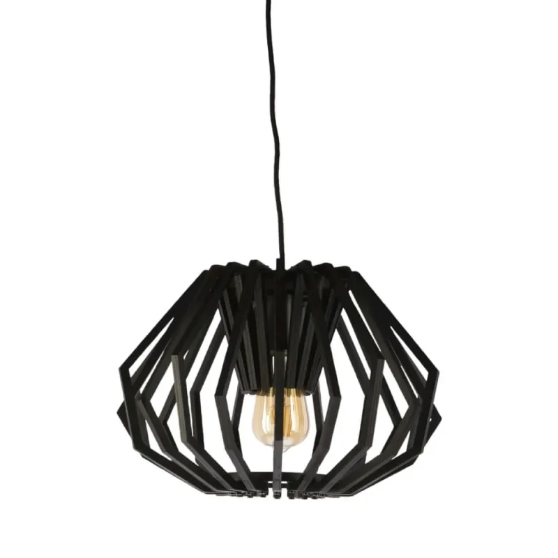 ragusa 340mm black timber pendant light modern 1 light design