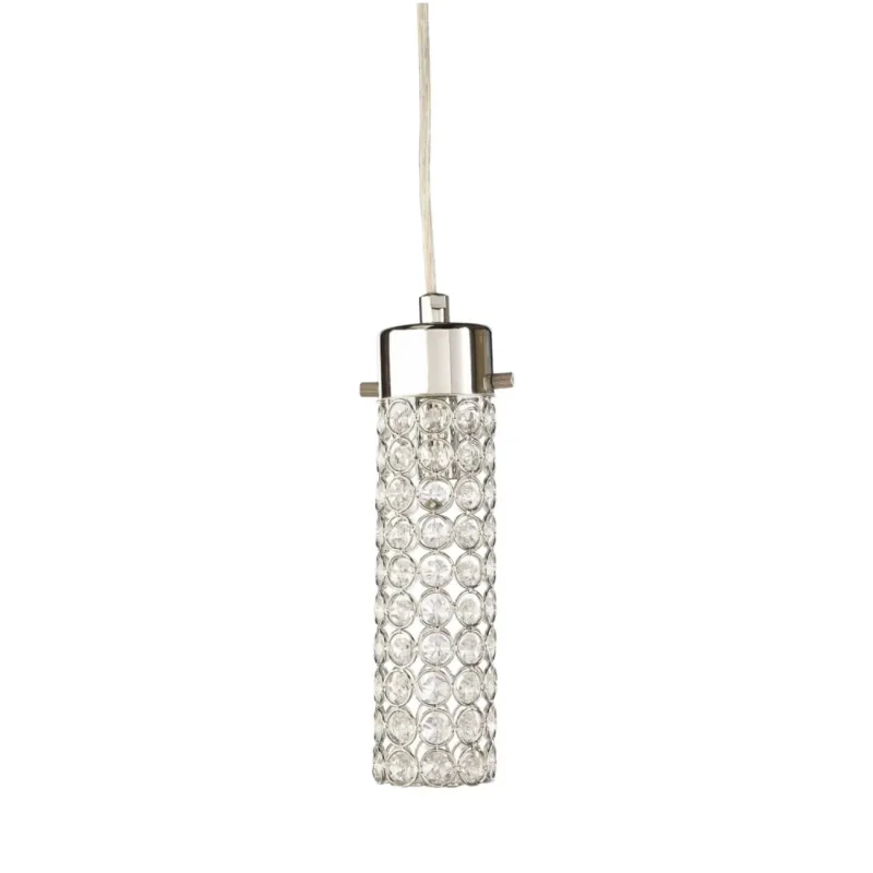 sabin chrome crystal pendant light clear flex suspension