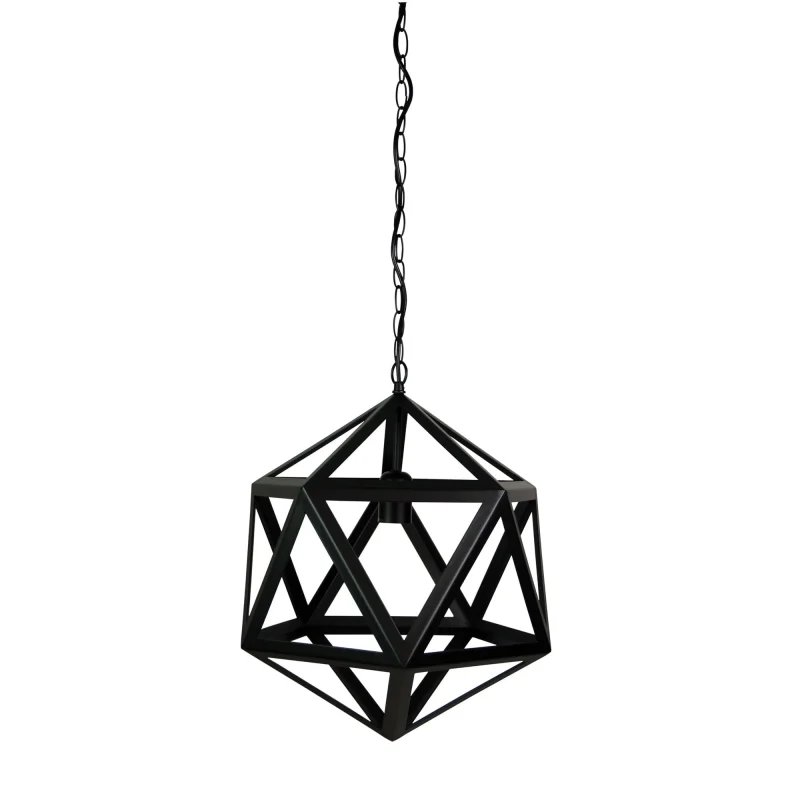 satin black geometric pendant light modern 1 light