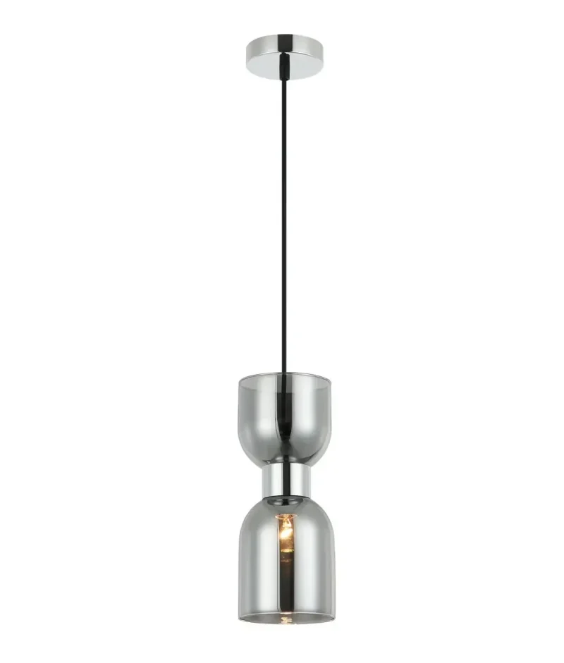 sleek smokey black opal glass pendant lights mirror finish ellipse design