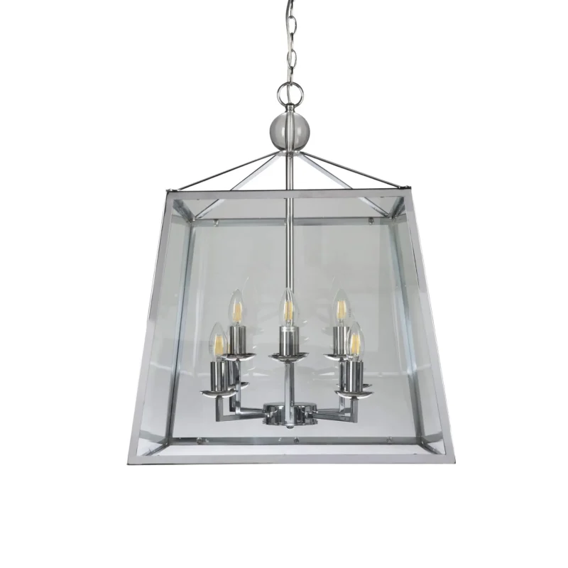 tamarka chrome e14 pendant light 8 bulb clear glass