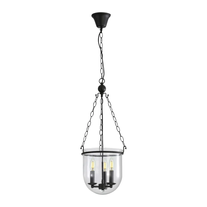 traditional 3 light glass pendant with diffuser weston