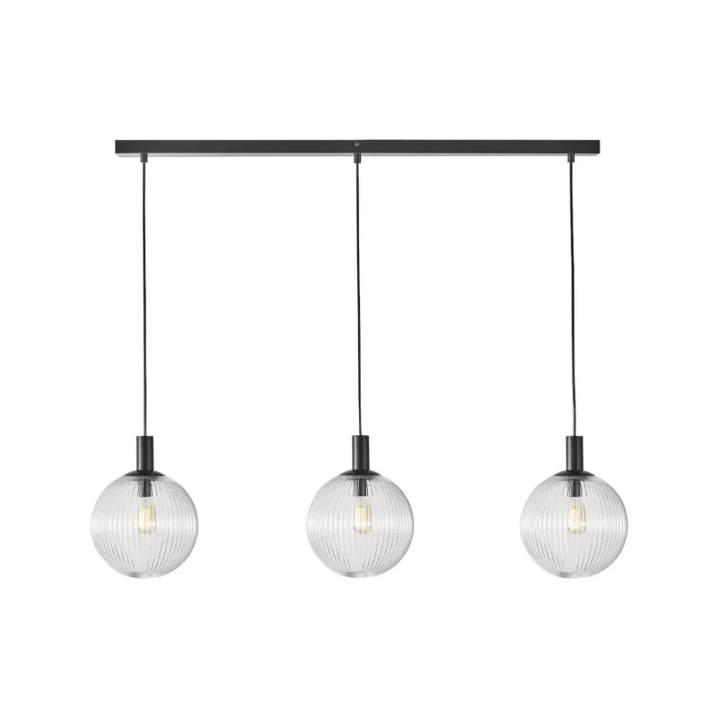 trilight 3 light clear glass pendant