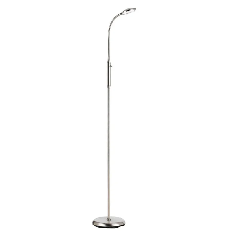 tyler 6w non dimmable led floor lamp warm white nickel