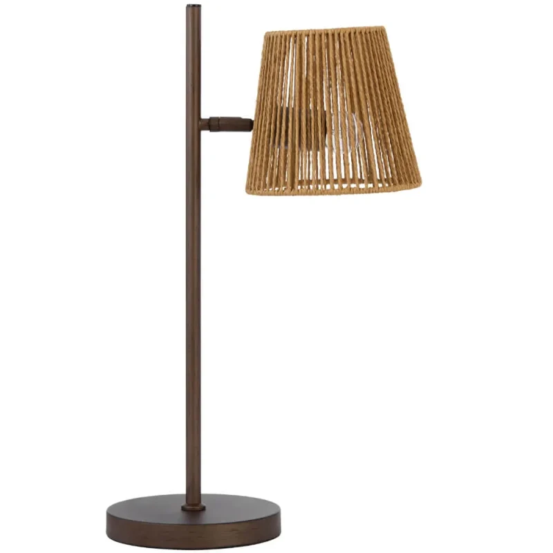 valora metal table lamp with natural fiber shade black natural options