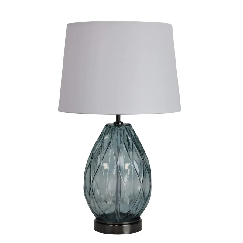 venice white glass table lamp with elegant shade