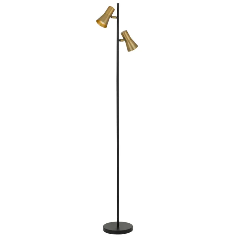 verik metal floor lamp rotatable shades black brass beige