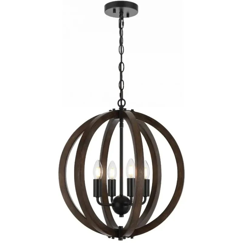 vestal sphere wood pendant light 4 6 light options