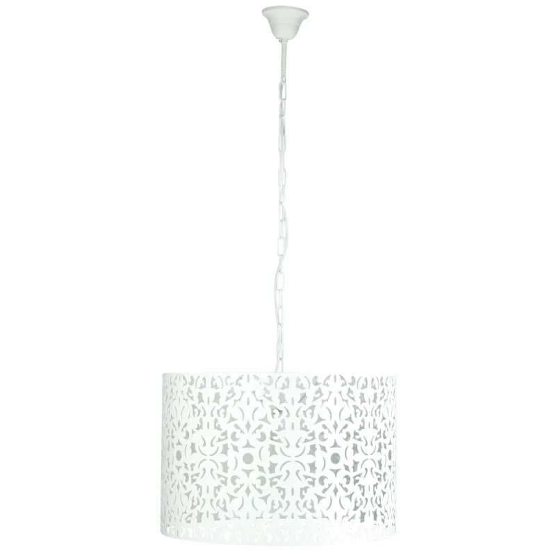 vicky large modern white metal pendant light 450mm