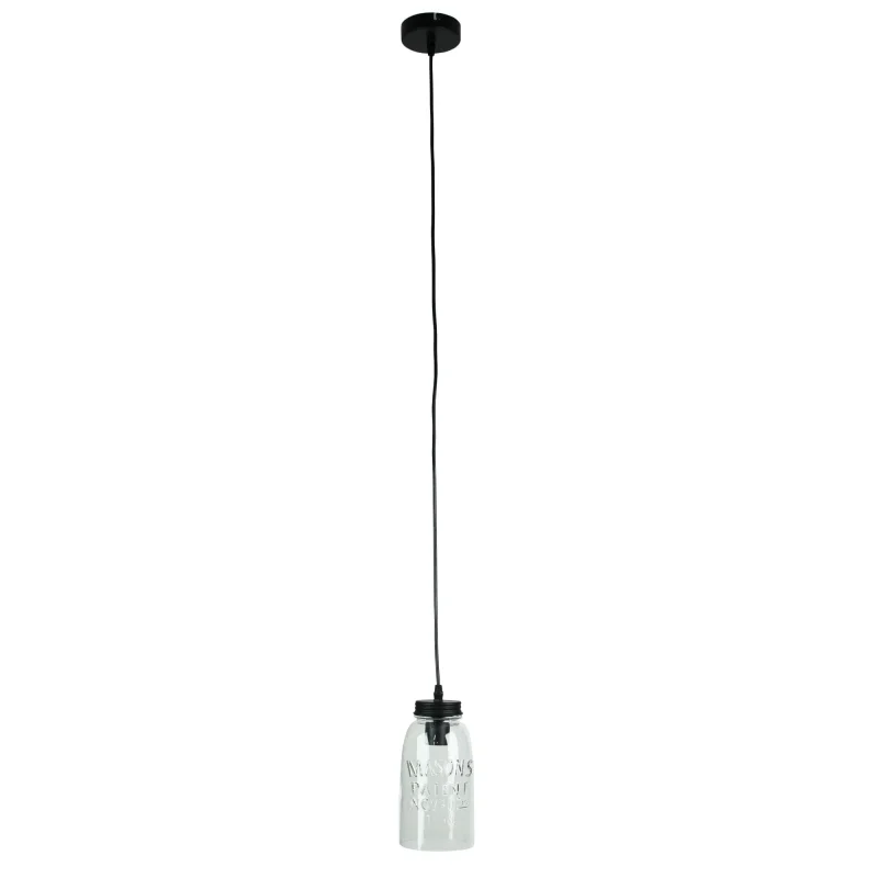 vintage clear glass jar pendant light black highlights