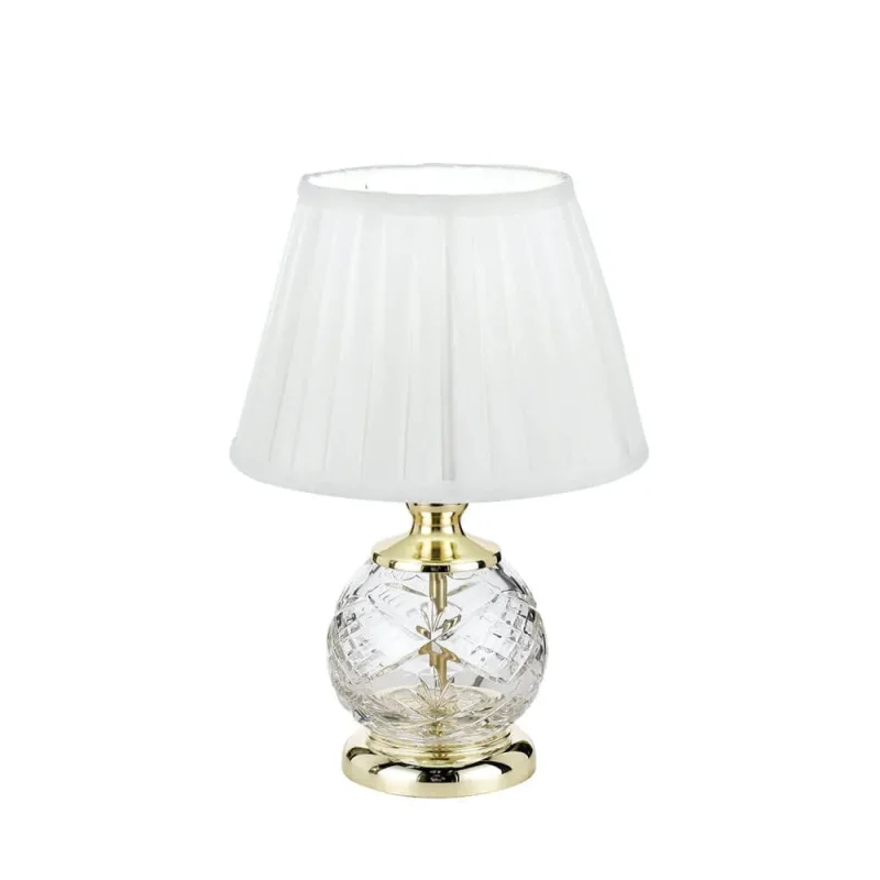 vivian gold clear table lamp with white shade