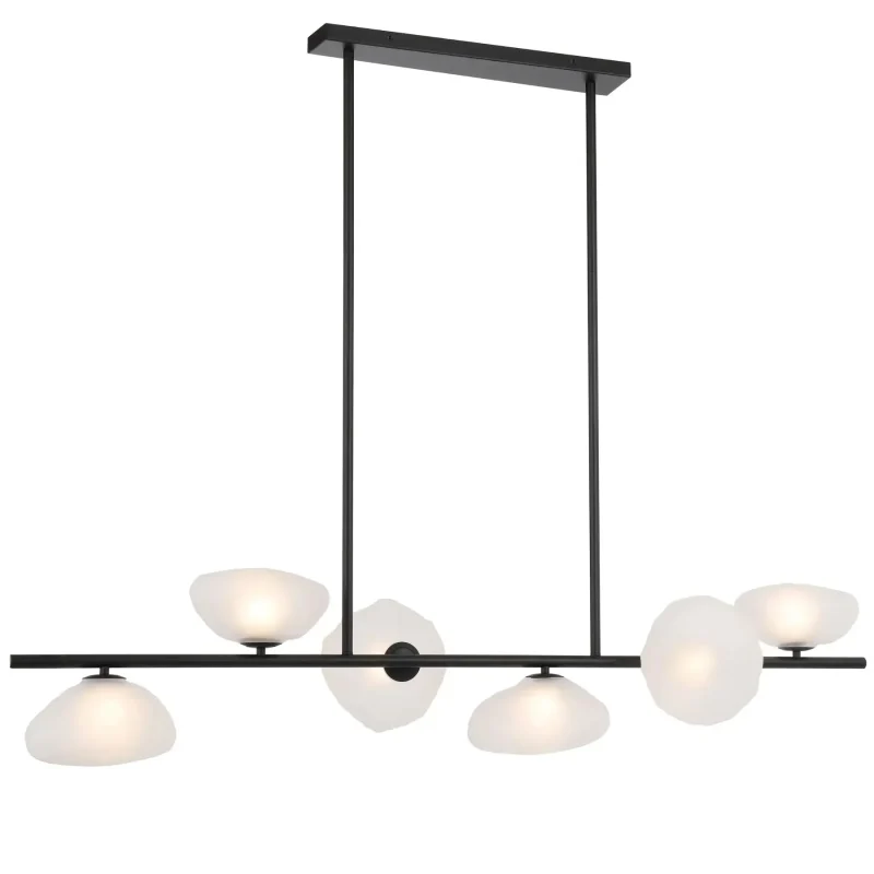 zecca modern 6 light pendant lamp antique gold black frost black smoke